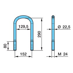 BPW M24 X 152MM X 290MM UBOLT
