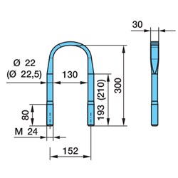 U-BOLT M24X152X300 FLAT