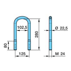 BPW M24 X 125MM X 280MM UBOLT