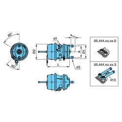 BPW LH 15/24 SPRING BRAKE CHAMBER
