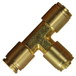 6MM TUBE BRASS QUICK FIT 3 WAY TEE