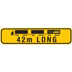 WA 42M LONG ROAD TRAIN PBS WARNING SIGN - ONE PIECE - VINYL BANNER