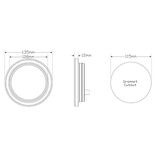 LED AUTOLAMPS 113 SERIES AMBER ROUND REAR INDICATOR LAMP WITH GROMMET ...